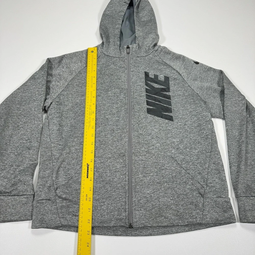 Nike Dri-FIT Mens XL Heather Gray Full Zip Hoodie Sweatshirt Athletic Training